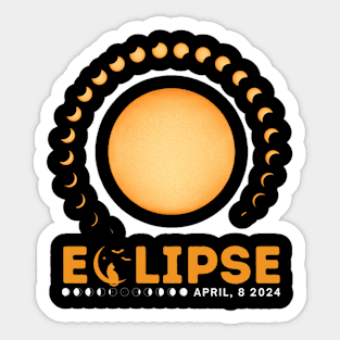 TOTAL ECLIPSE 2024 MOON TIME Sticker